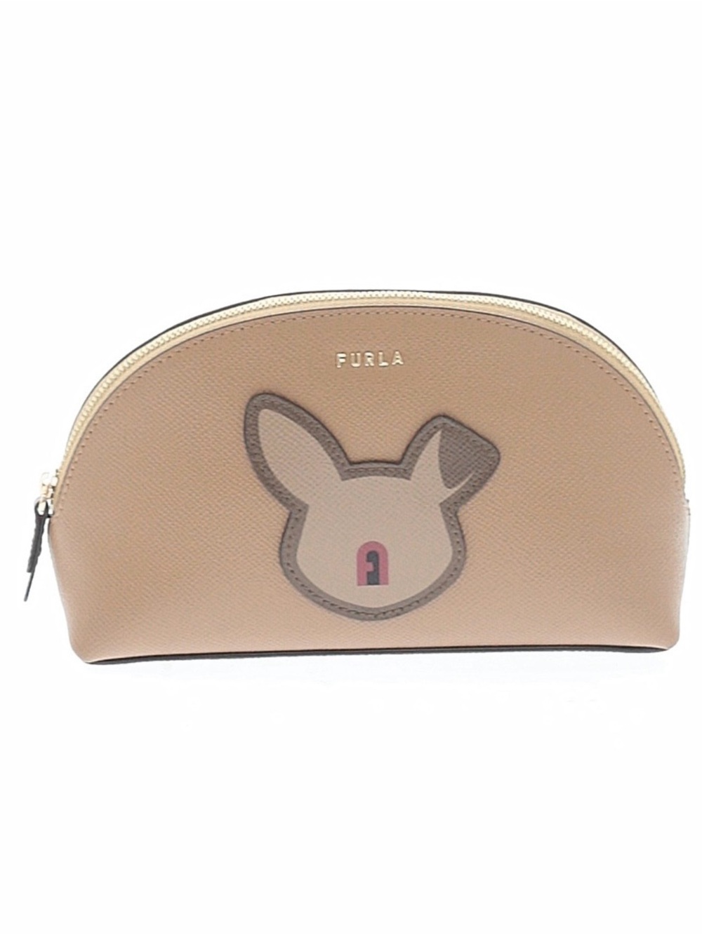 Furla embossed rabbit bunny cosmetic makeup bag pouch